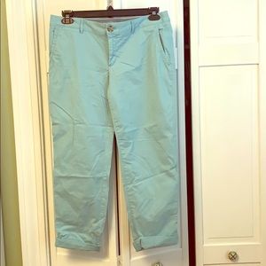Women’s chino pants powder blue.